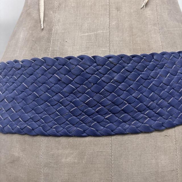 Woven leather chunky belt