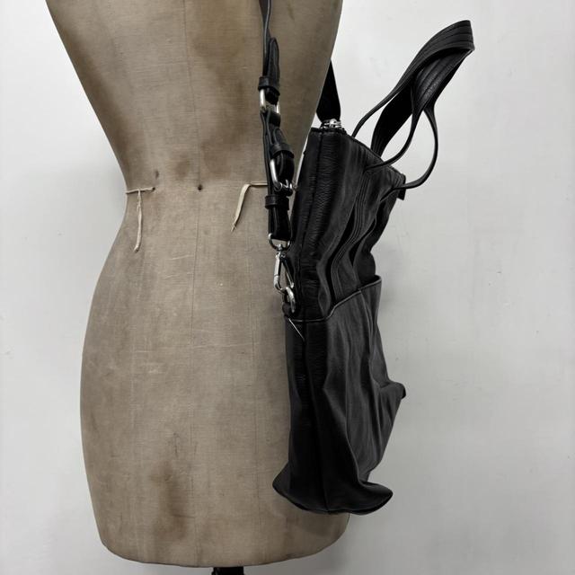 Slouchy black leather shoulder bag