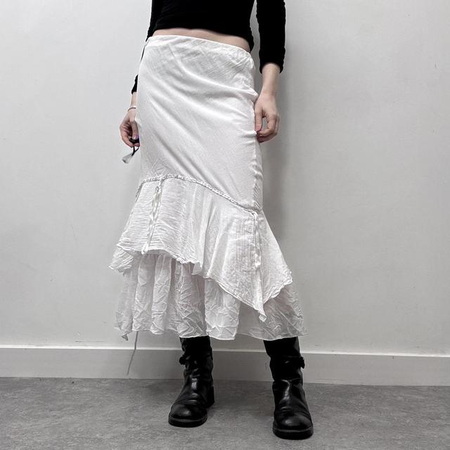 White layered sheer cotton fairy skirt