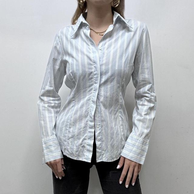 Preppy pinstripe office shirt