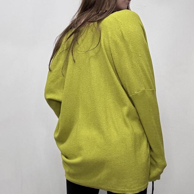 Green slouchy oversized drape jumper
