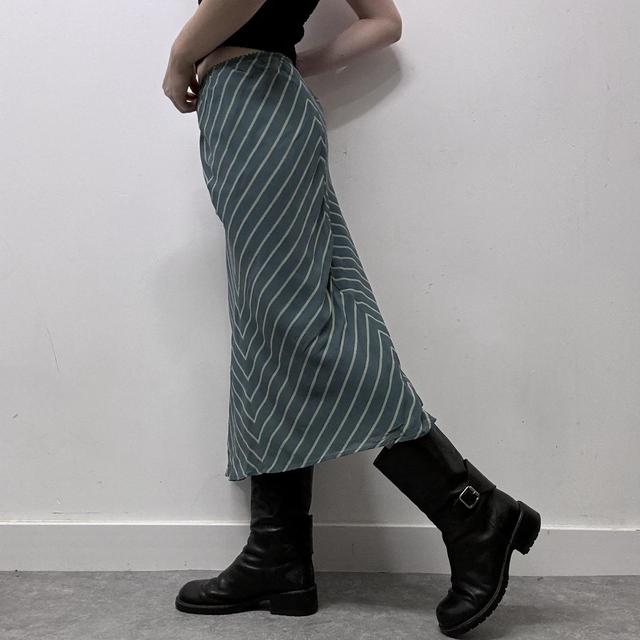 Pinstripe bias cut skirt
