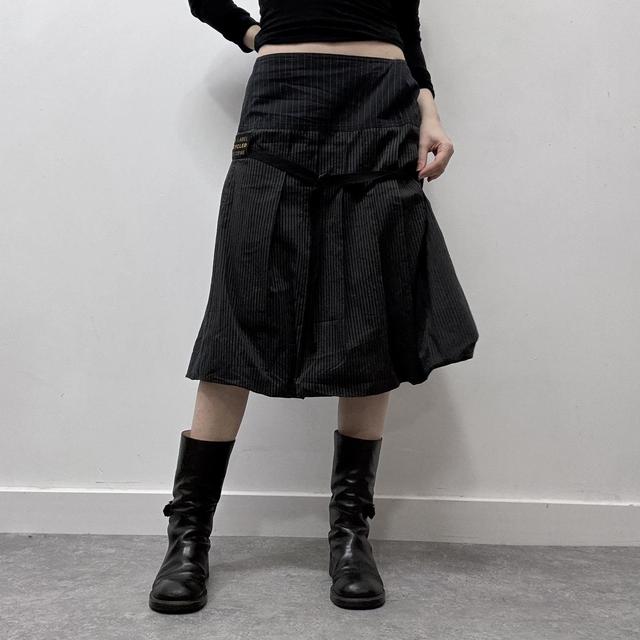 Cop Copine black pinstripe puffy midi
