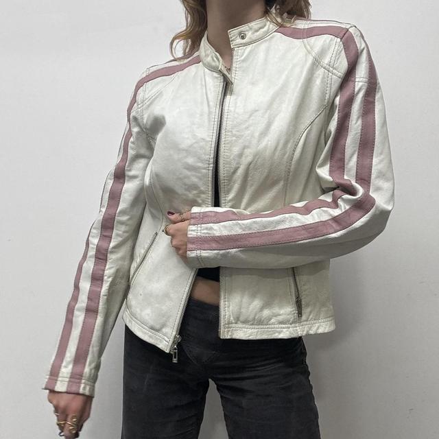 Leather vintage biker jacket