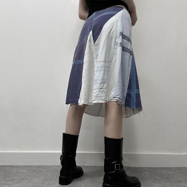 Archival pinstripe patchwork summer skirt