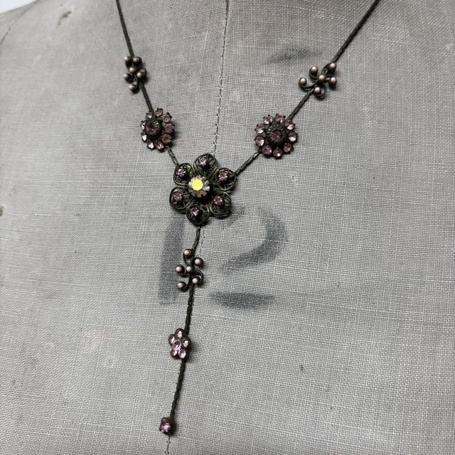 Drape boho fairy crystal necklace