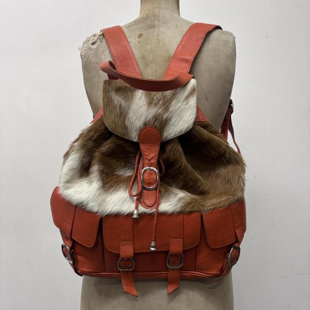 Cowhide leather backpack