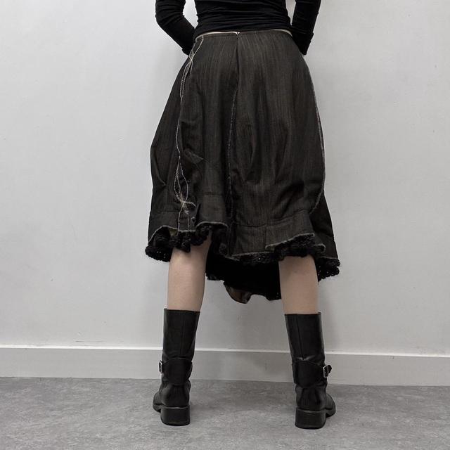 Grunge pinstripe layered puff skirt