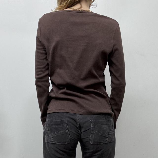 Brown graphic printed grunge top