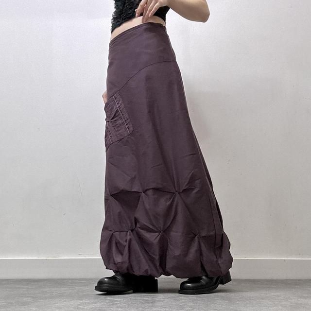 Ruched cargo maxi skirt