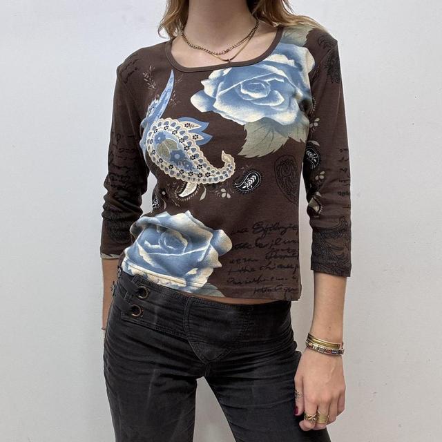 Brown graphic fairy top
