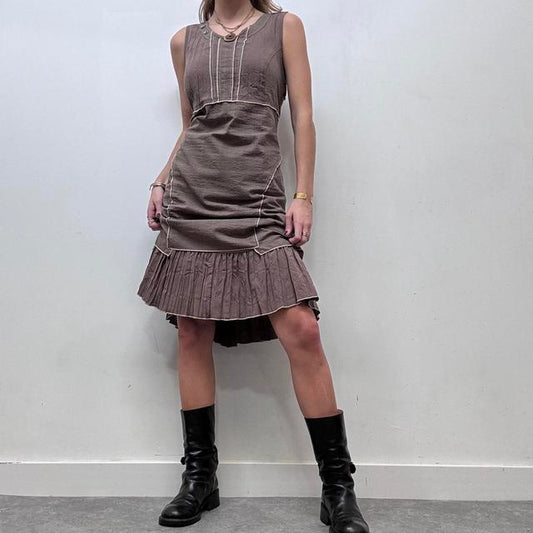 Brown tech flare crinkle