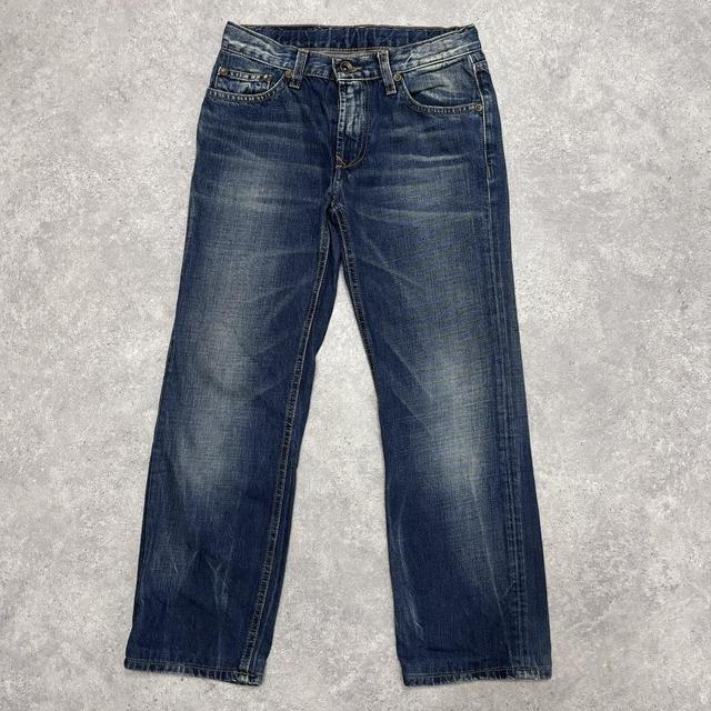 Distressed 90s straight leg jeans
