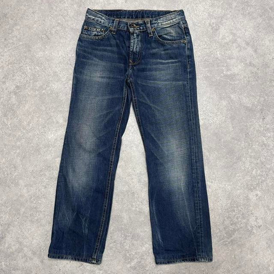 Distressed 90s straight leg jeans