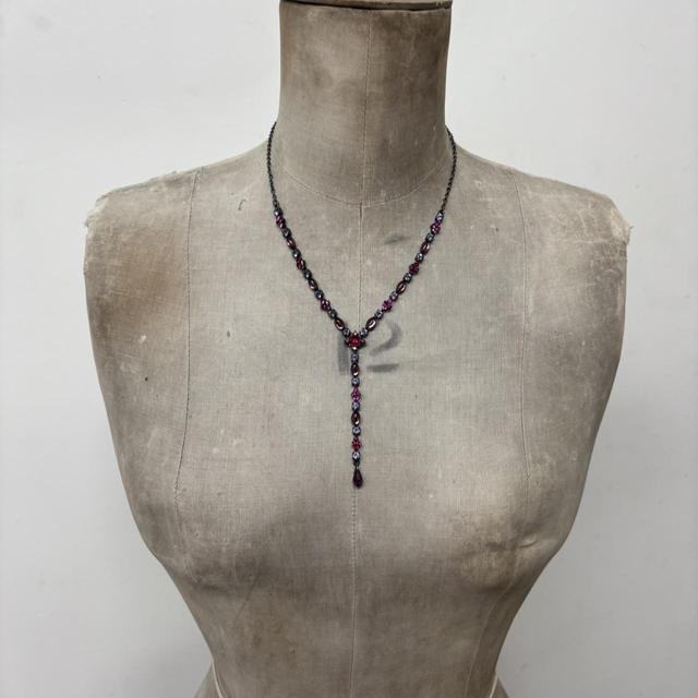 Red gemstone fairy necklace