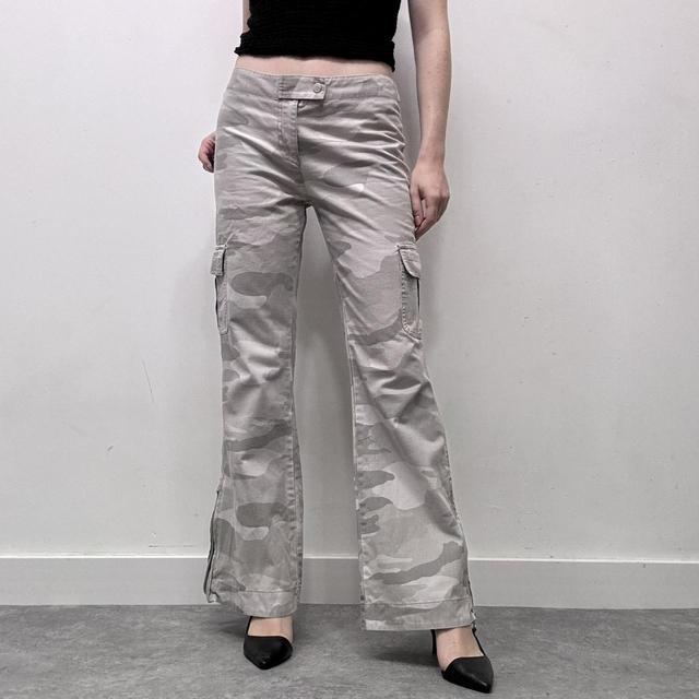 Camo print flared jeans
