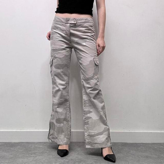 Camo print flared jeans
