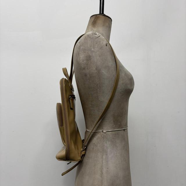 Tan paintent PVC backpack