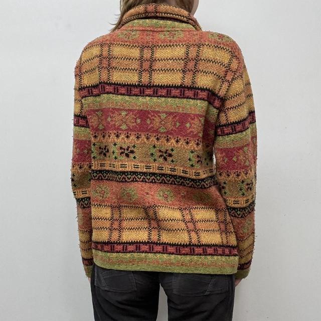 Hippy graphic knit autumn cardigan