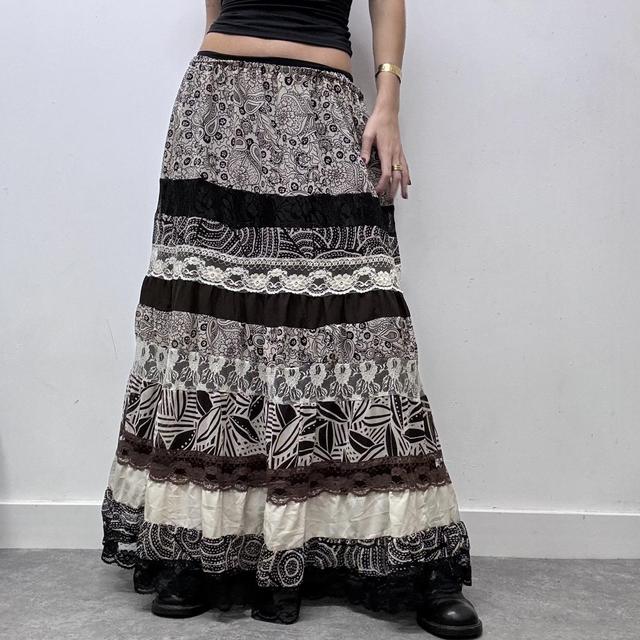 Layered lace tiered fairy maxi skirt