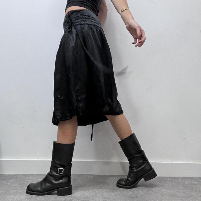 Black satin puff balloon skirt