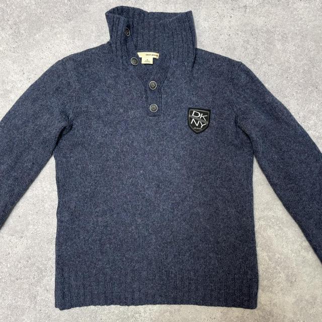 Blue wool preppy jumper