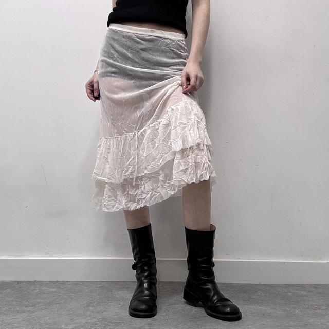 White lace sheer skirt