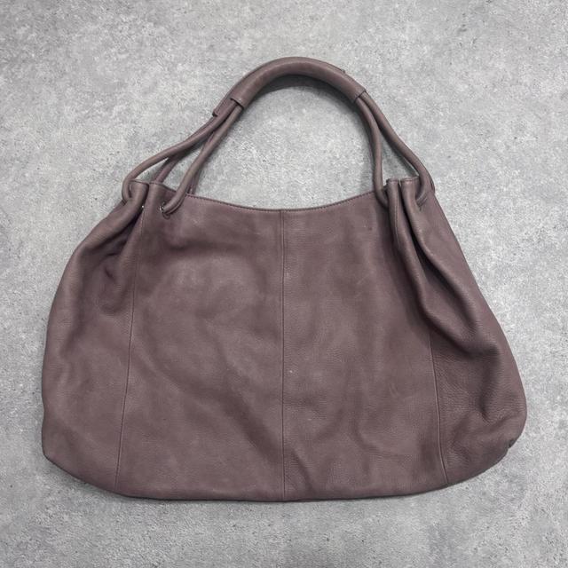 Pink leather gathered shoulder bag