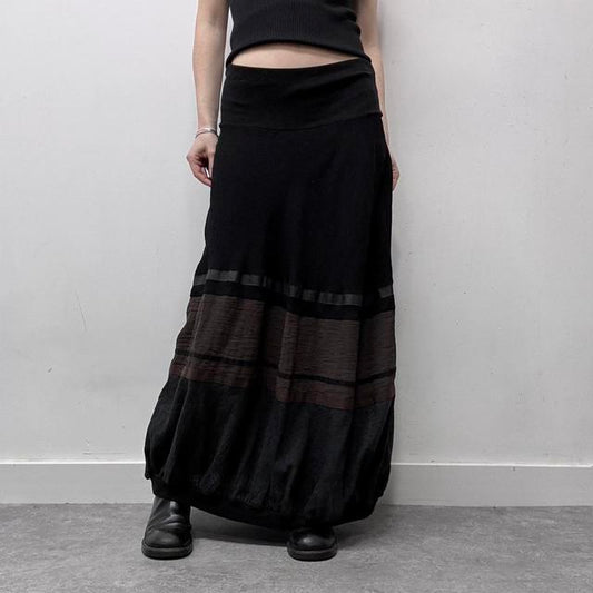 Cop Copine puff striped maxi skirt
