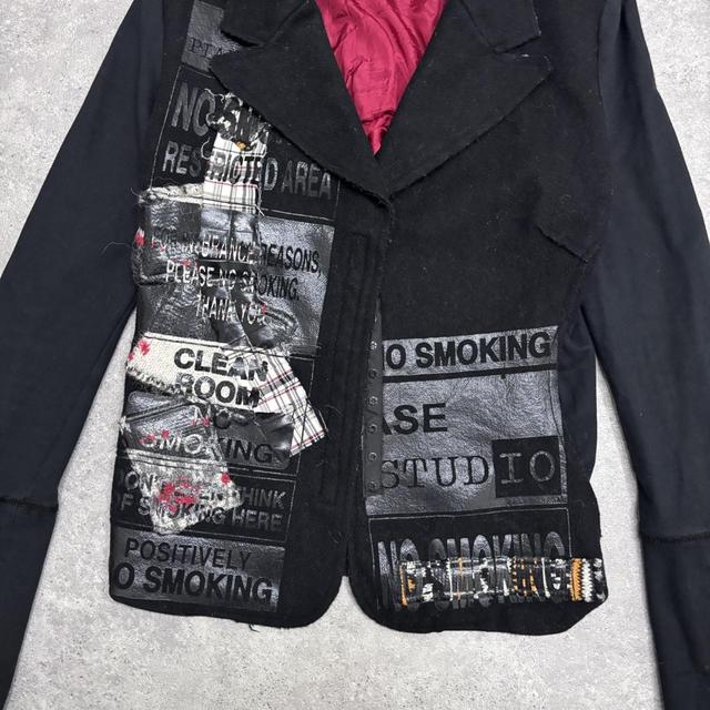 Black graphic flared jacket blazer
