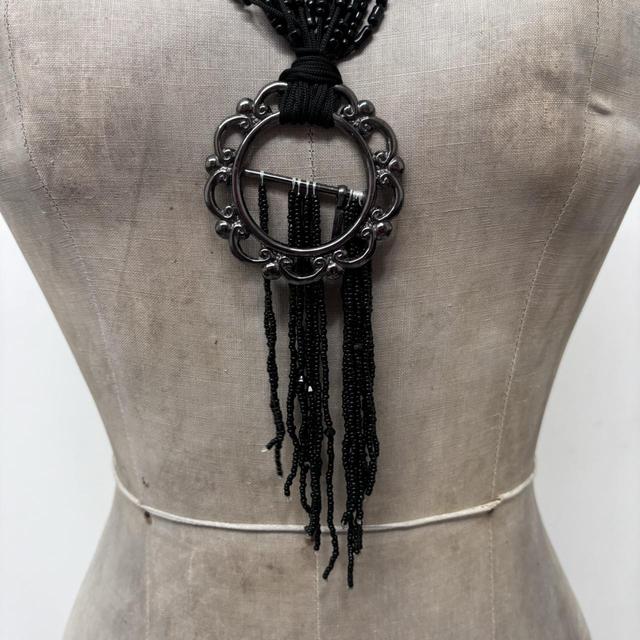 Black layered grunge necklace