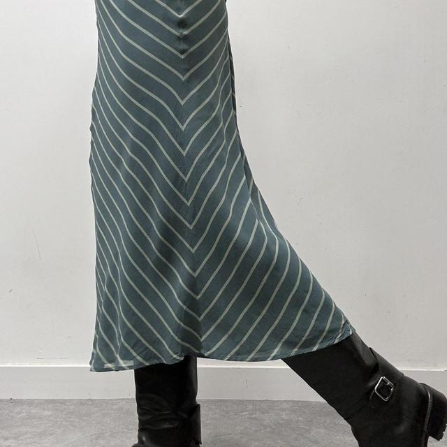 Pinstripe bias cut skirt