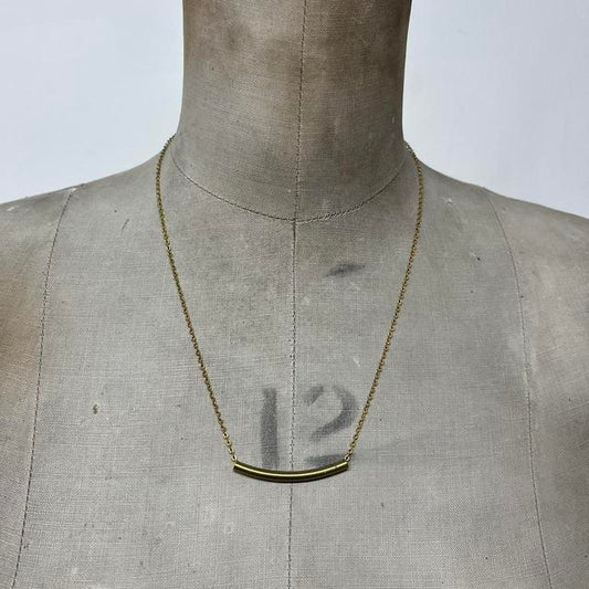 Brass minimalist bar necklace