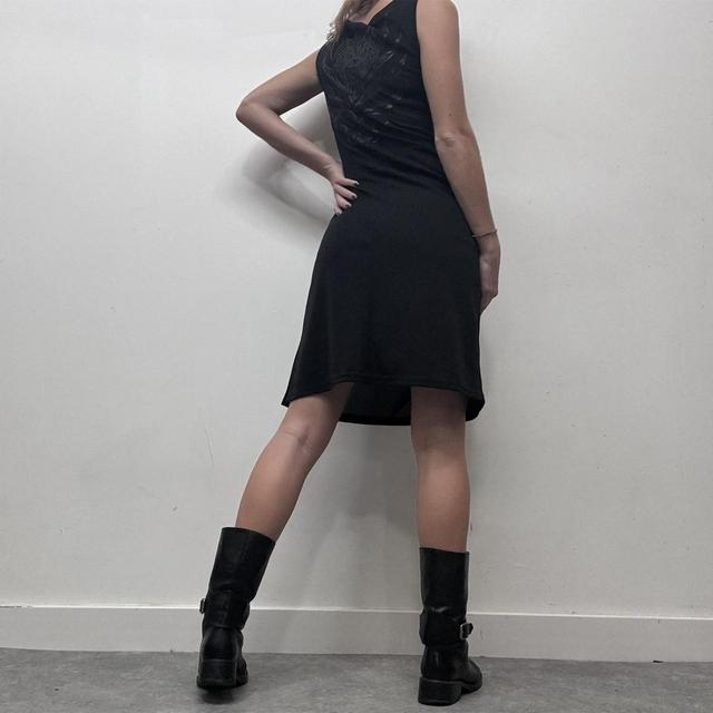 Vintage black mesh slouchy dress