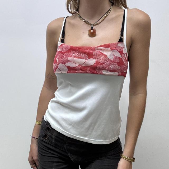 Y2k patterned mesh panel vest
