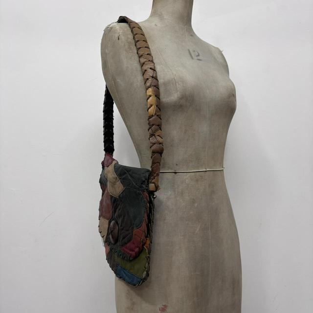 Patchwork leather hippy bag