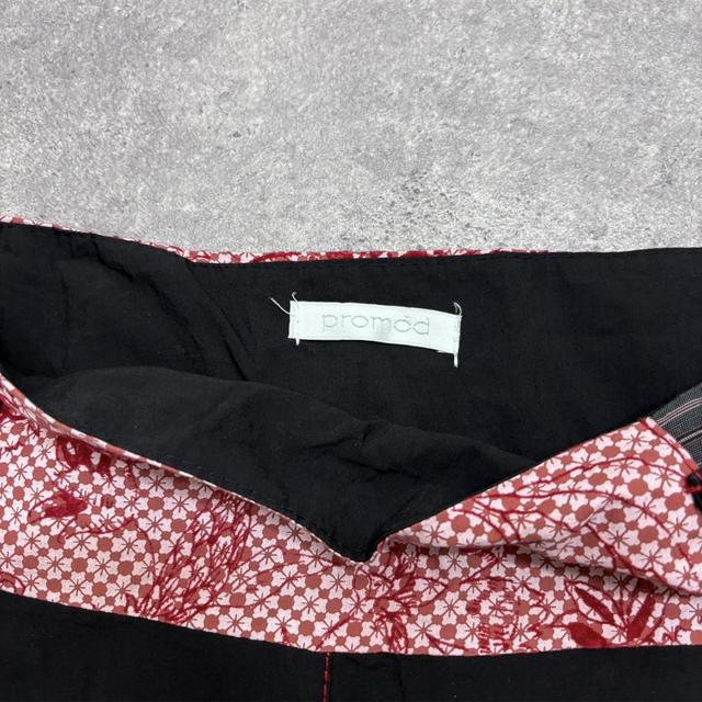 Pinstripe patchwork flared midi skirt