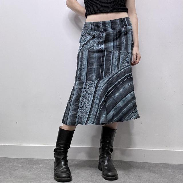 Pinstripe grunge fairy midi skirt
