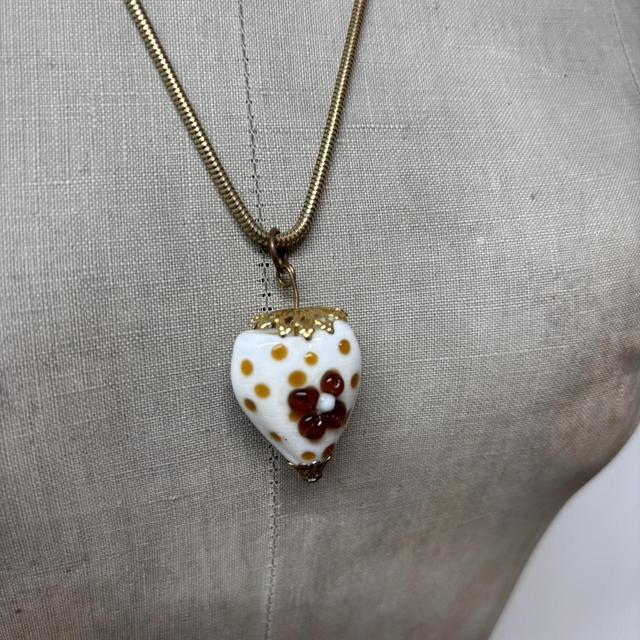Long glass love heart necklace