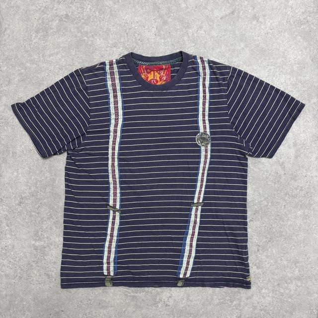 Oversized navy pinstripe tshirt