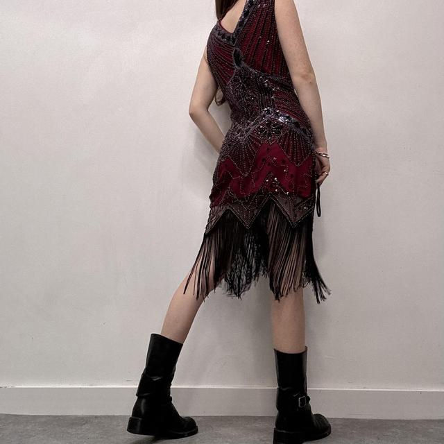 Beaded tassel flapper dress