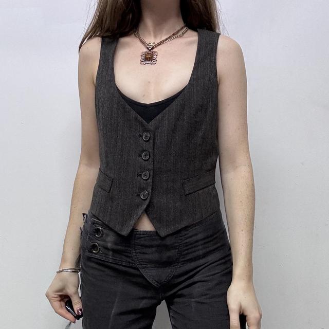 Brown pinstripe waistcoat