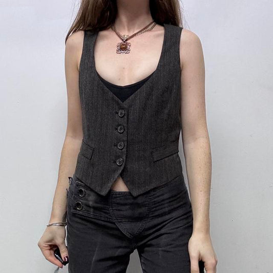 Brown pinstripe waistcoat