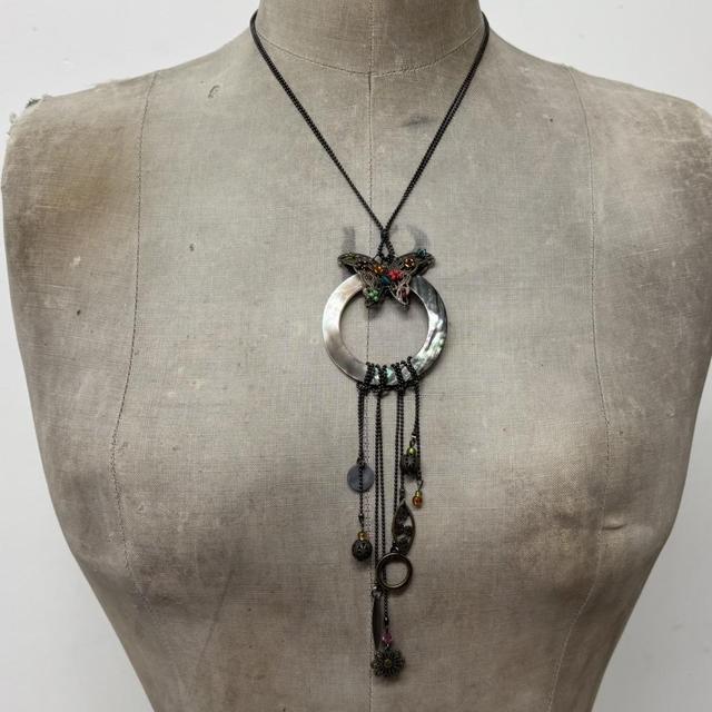 Draped chain butterfly necklace