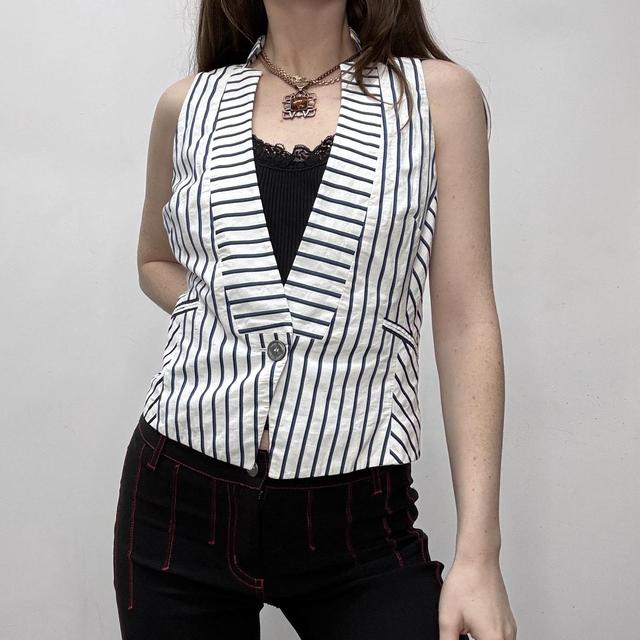 Fitted pinstripe fitted waistcoat