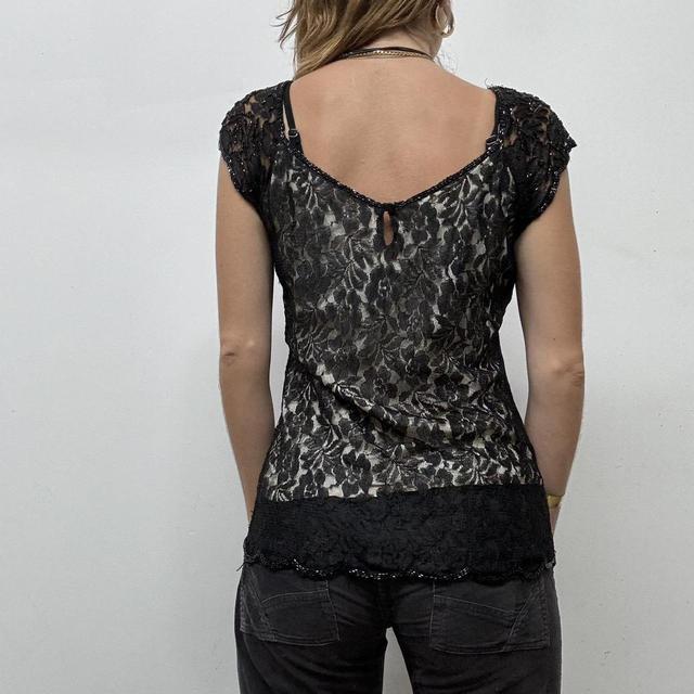 Vintage black lace top