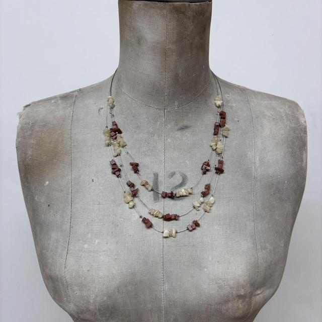Crystal gemstone layered necklace