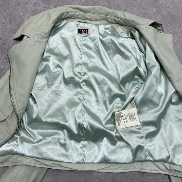 Mint leather biker jacket