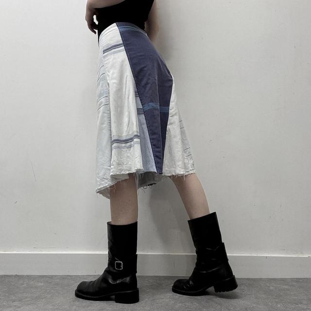 Archival pinstripe patchwork summer skirt
