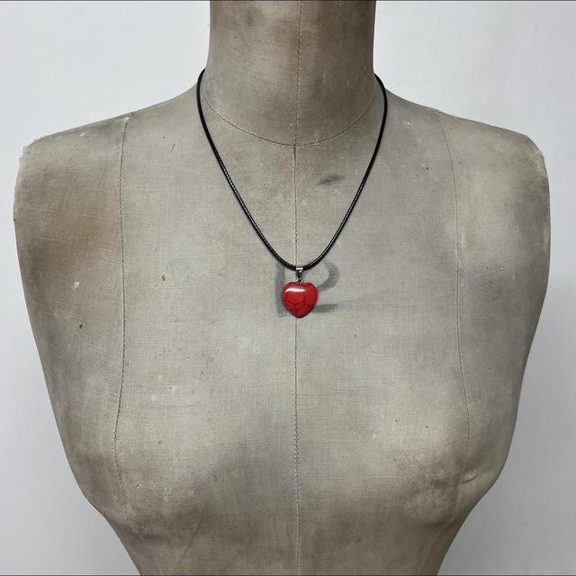 Red crystal heart necklace
